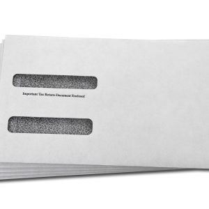 EW2-A 5.625 x 9.5, Stacked Window, Gummed, White W-2 Envelopes with Tint