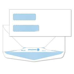 EL1-K Pitney Bowes® Envelopes #10 Gummed White Double Window 24lb Security - Bottom Flap