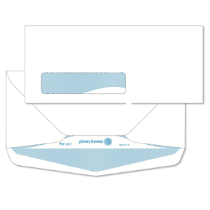 EL1-S Pitney Bowes® Envelopes #10 Gummed White Window 24lb Security Tint - Bottom Flap