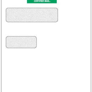 EL1-P Pitney Bowes® Envelopes 9 1/2" x 12" Gummed White Certified Double Window 24lb Security Tint